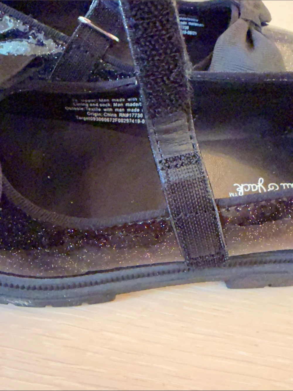 Cat and Jack Girls Size 12 Glitter Dress Shoes with Bow